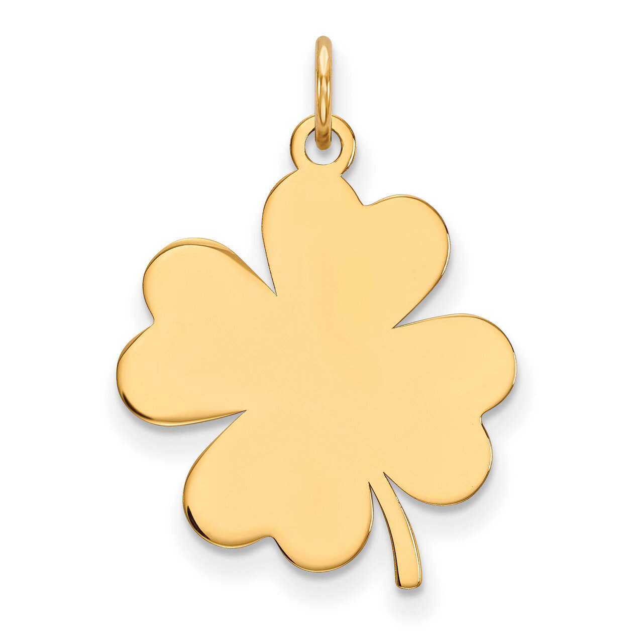 0.018 Gauge Engravable Clover Disc Charm 14k Gold Plain XM636/18, MPN: XM636/18, 883957605036
