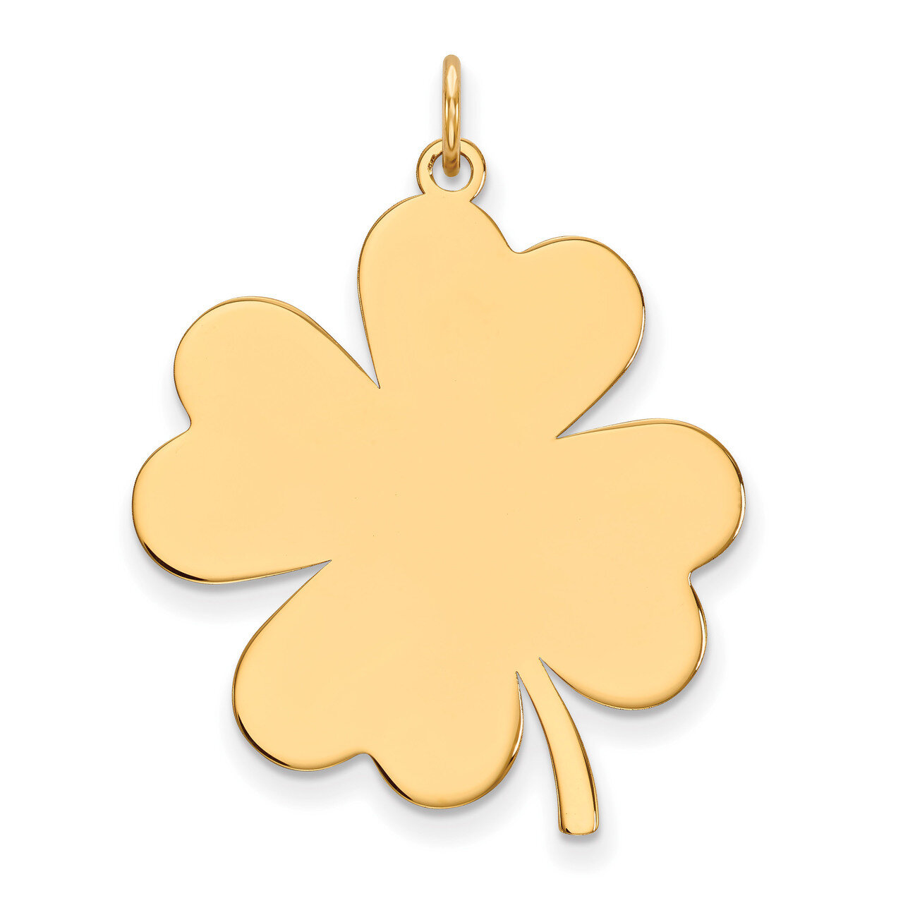 0.018 Gauge Engravable Clover Disc Charm 14k Gold Plain XM637/18, MPN: XM637/18, 883957327303