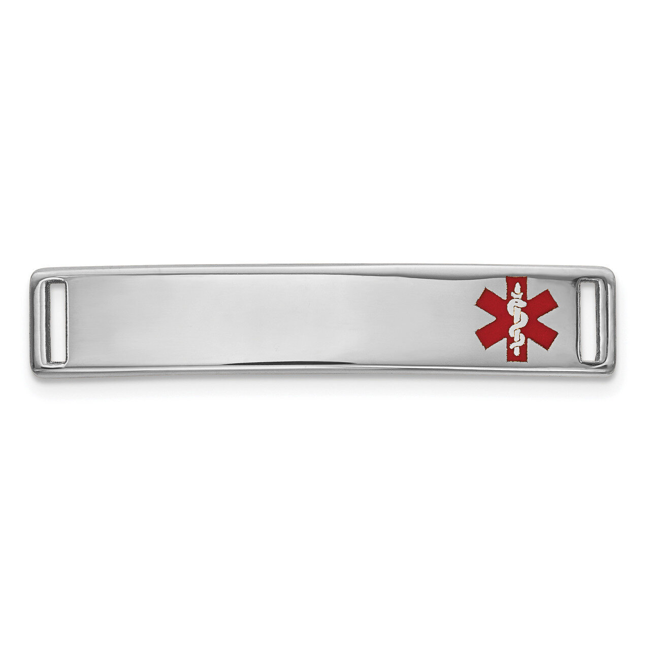 Epoxy Enameled Medical ID Off Ctr Plate # 816 14k white Gold XM642W