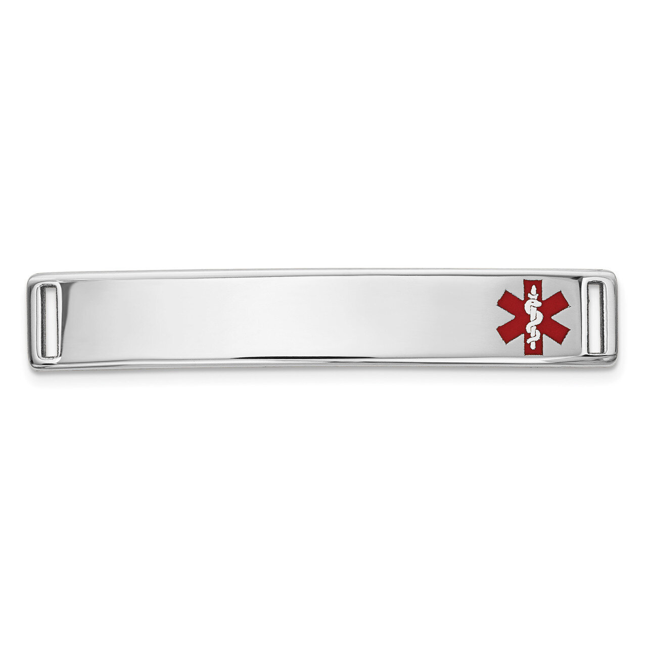 Epoxy Enameled Medical ID Off Ctr Plate # 817 14k white Gold XM646W