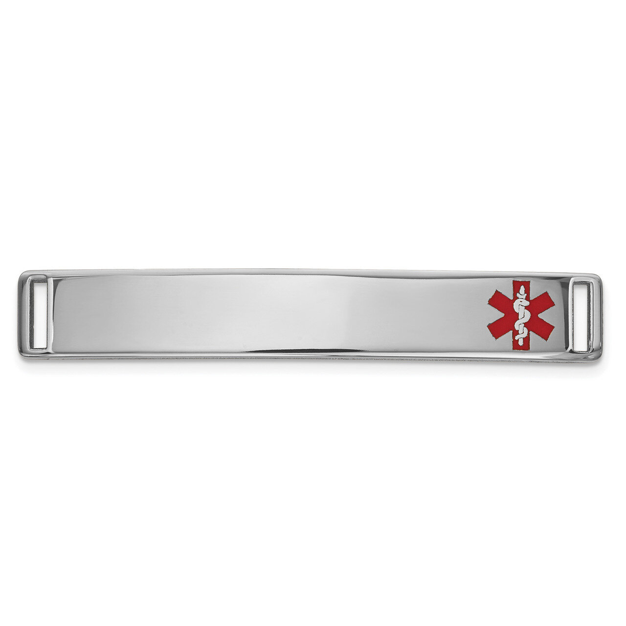 Epoxy Enameled Medical ID Off Ctr Plate # 818 14k white Gold XM650W