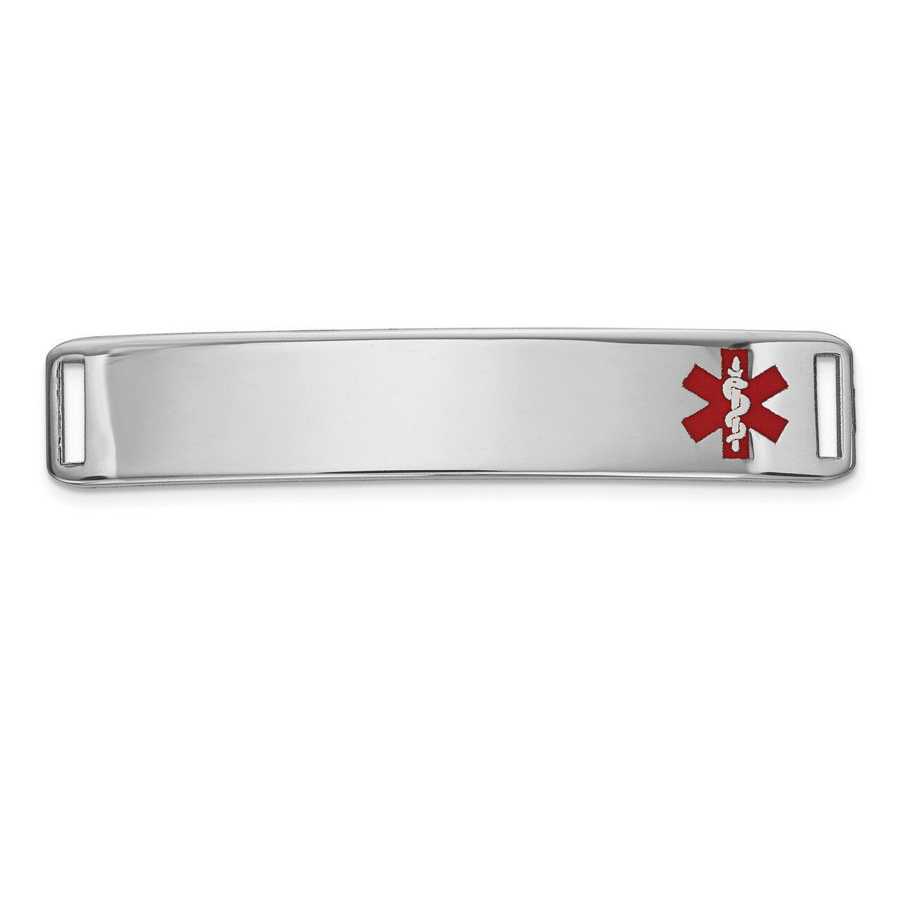 Epoxy Enameled Medical ID Off Ctr Plate # 819 14k white Gold XM654W