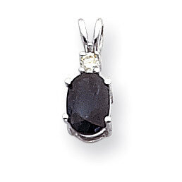 Sapphire Diamond pendant 14k white Gold 7x5mm Oval XP1005S/A, MPN: XP1005S/A, 883957171333