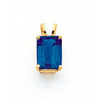 Sapphire pendant 14k Gold 8x6mm Emerald Cut XP421S
