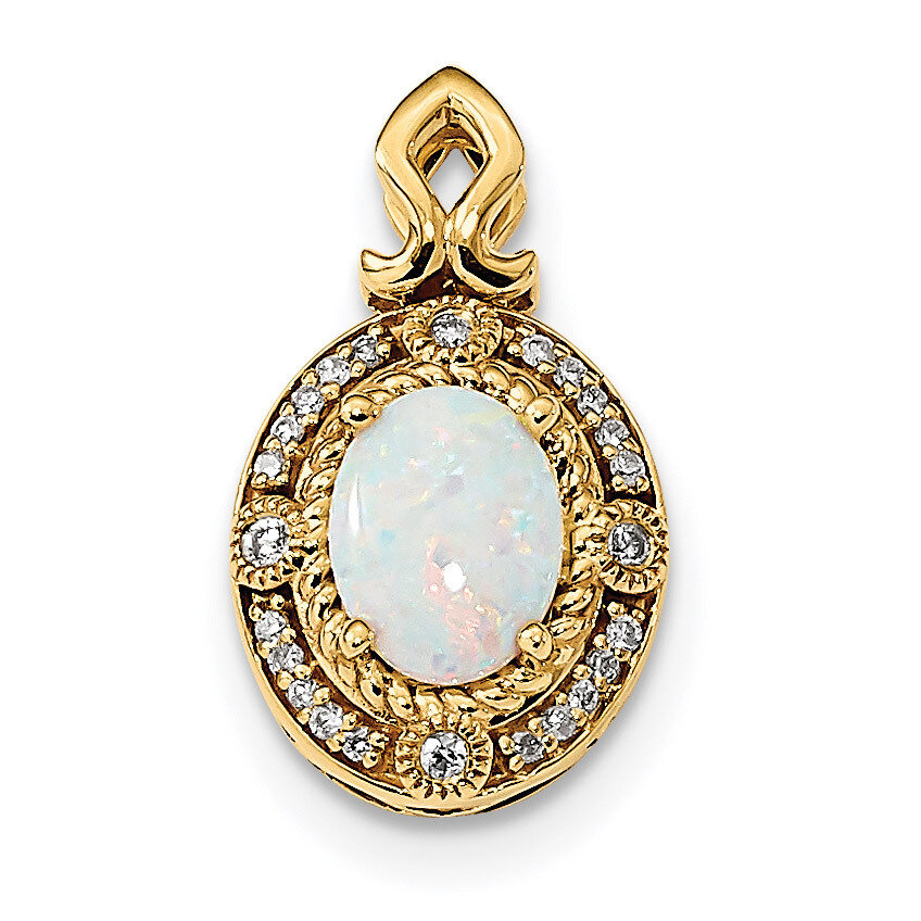 Austrian Opal &amp; Diamond Pendant 14k Gold XP5175OP, MPN: XP5175OP, 883957720241