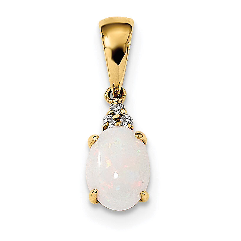 Austrian Opal & Diamond Pendant 14k Gold XP5176OP