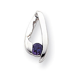 4mm Amethyst pendant 14k white Gold XP949AM