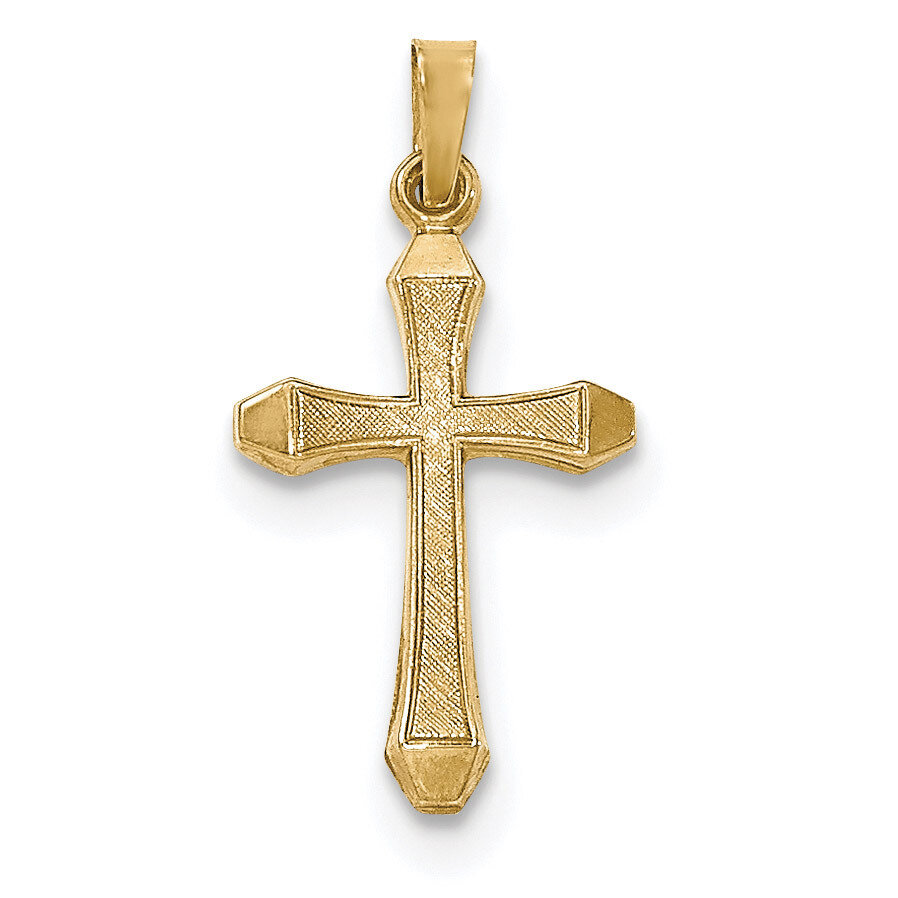 Polished Latin Cross Pendant 14k Gold Textured XR1422, MPN: XR1422, 191101457951