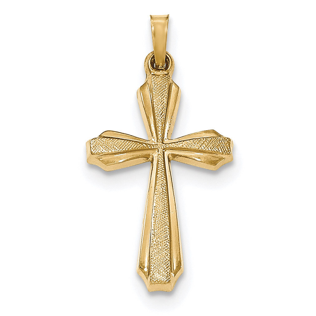 Polished Passion Cross Pendant 14k Gold Textured XR1423, MPN: XR1423, 191101368226