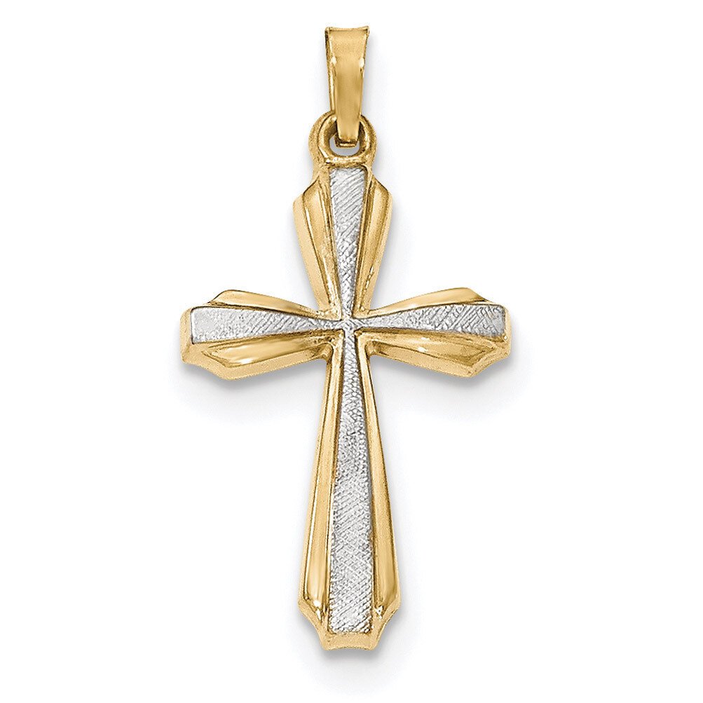 Textured and Polished Passion Cross Pendant 14k Two-tone Gold XR1424, MPN: XR1424, 191101454004