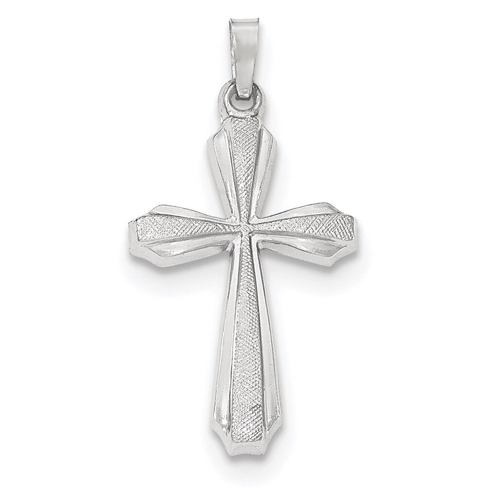 Textured and Polished Passion Cross Pendant 14k white Gold XR1426