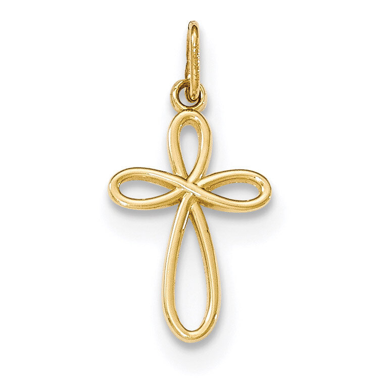 Small Ribbon Cross Pendant 14k Gold Polished XR1451, MPN: XR1451, 886774619750