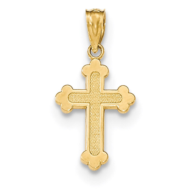 Small Budded Cross 14k Gold Polished XR1465