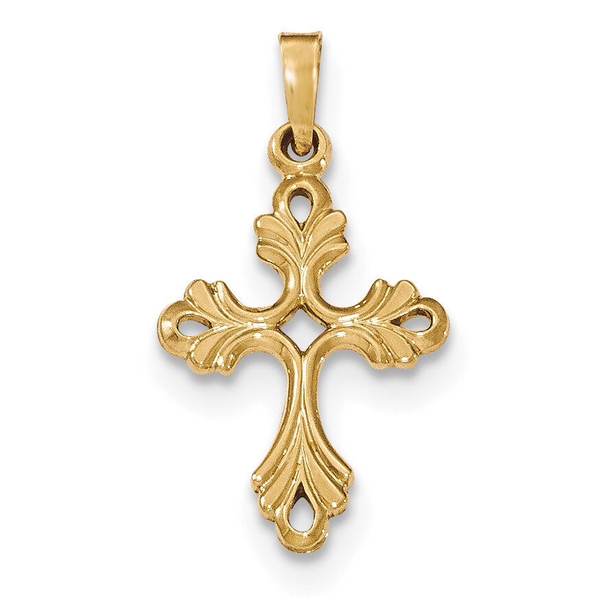 Fleur De Lis Cross Pendant 14k Gold Polished XR1475, MPN: XR1475, 191101368257