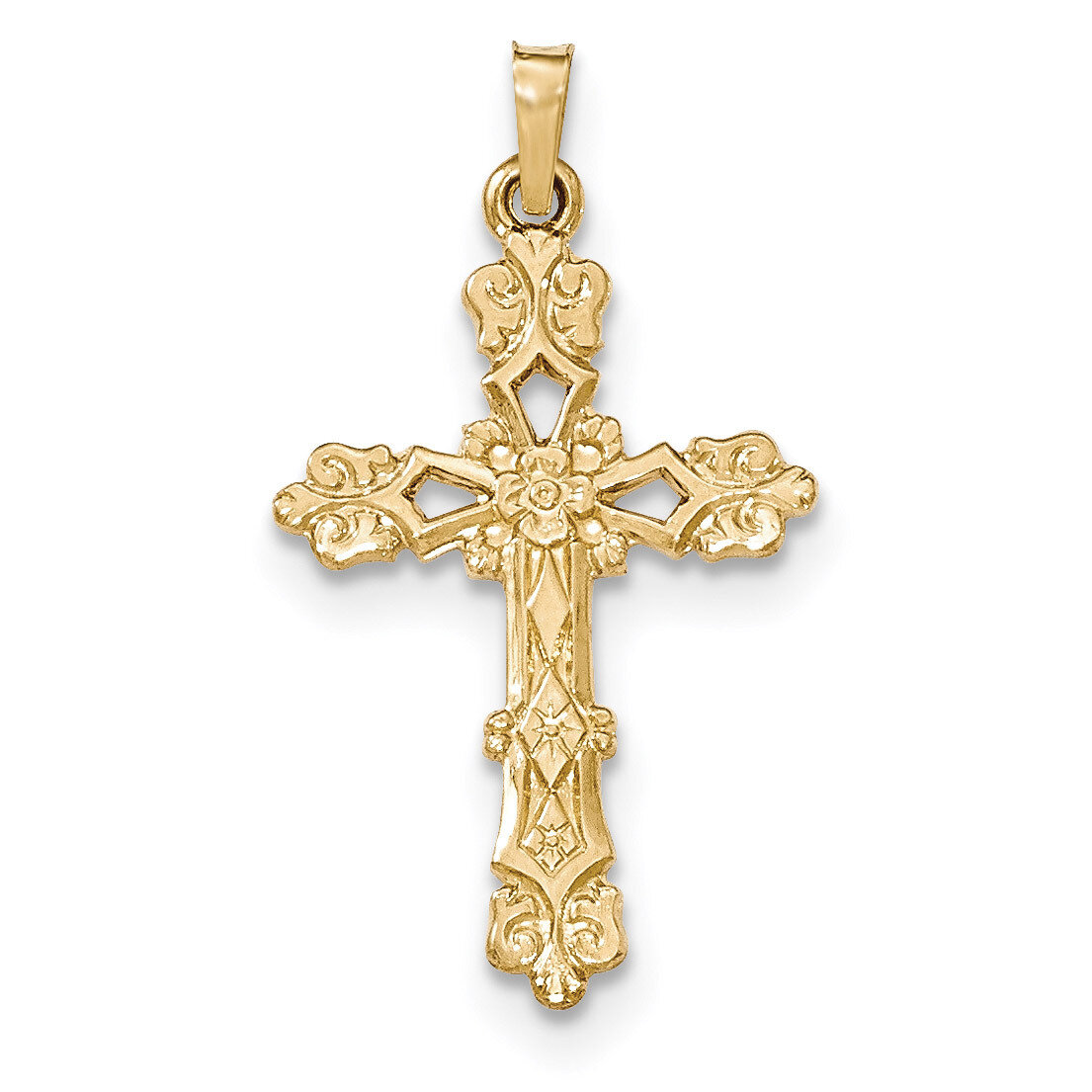 Budded Cross Pendant 14k Gold Polished XR1480, MPN: XR1480, 191101457982