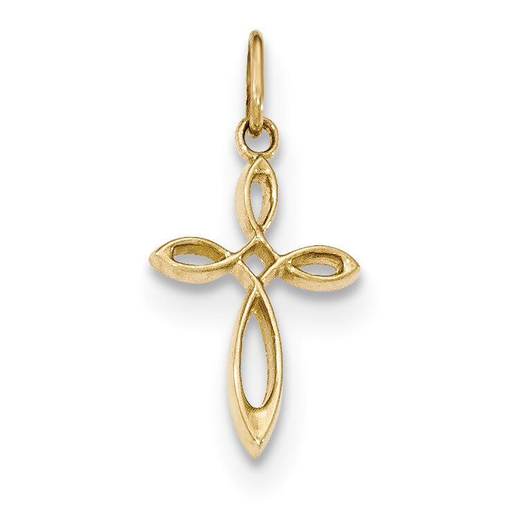 Small Ribbon Cross Pendant 14k Gold Polished XR1486, MPN: XR1486, 191101454042