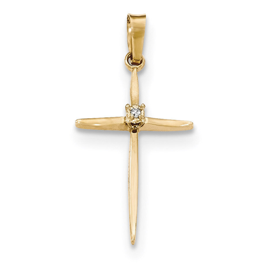 Diamond Polished Passion Cross Pendant 14k Gold XR1488, MPN: XR1488,