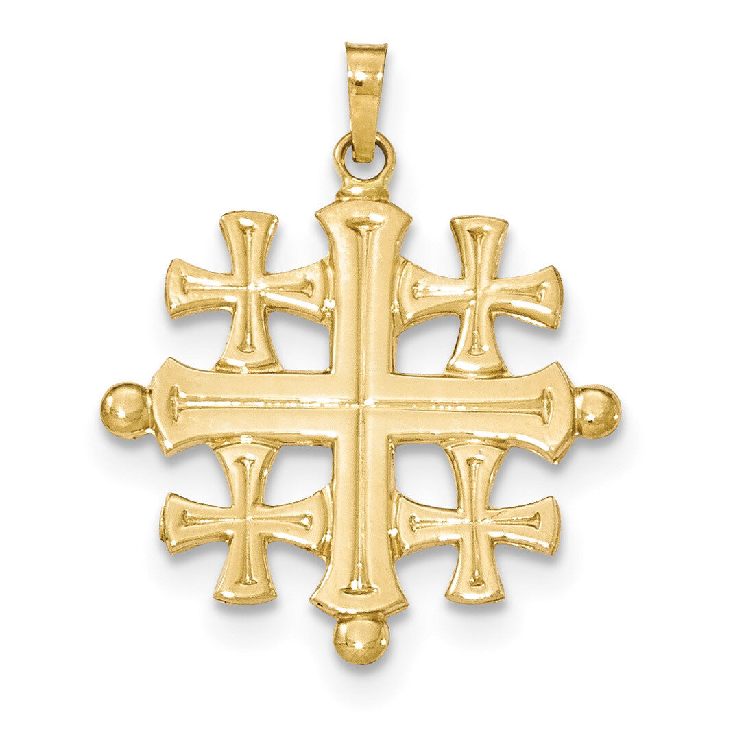 Jerusalem Cross Pendant 14k Gold Polished XR1489
