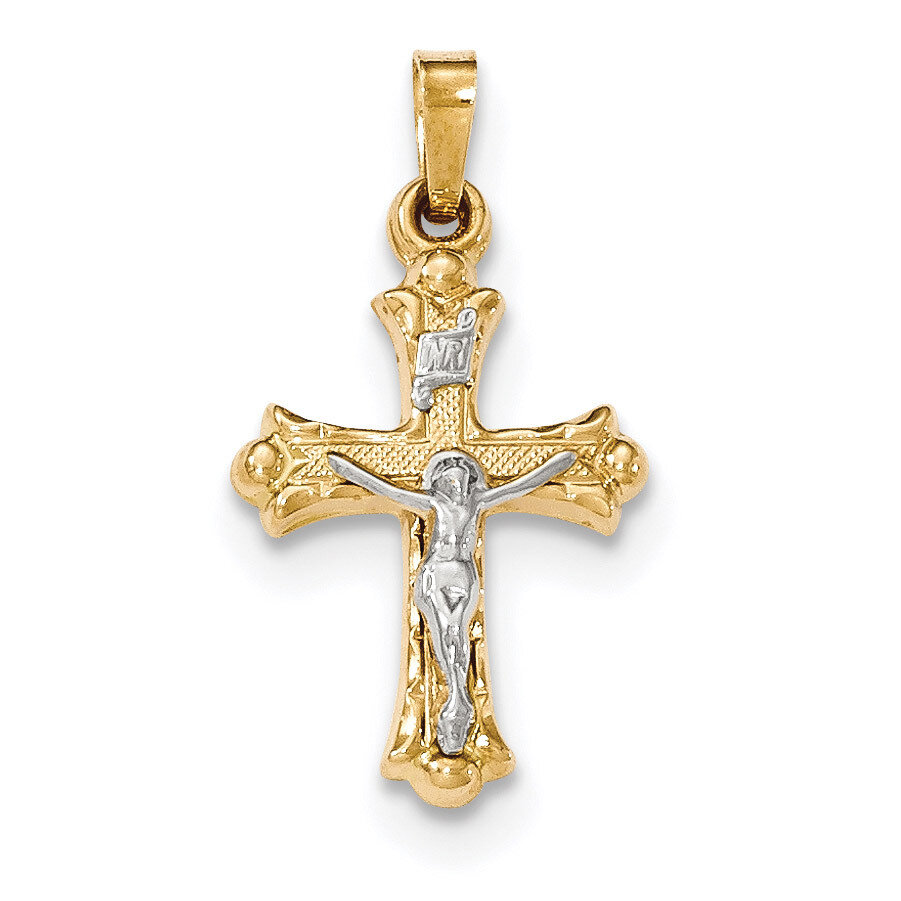 Polished INRI Crucifix Cross Pendant 14k Two-Tone Gold XR1490, MPN: XR1490, 191101361203