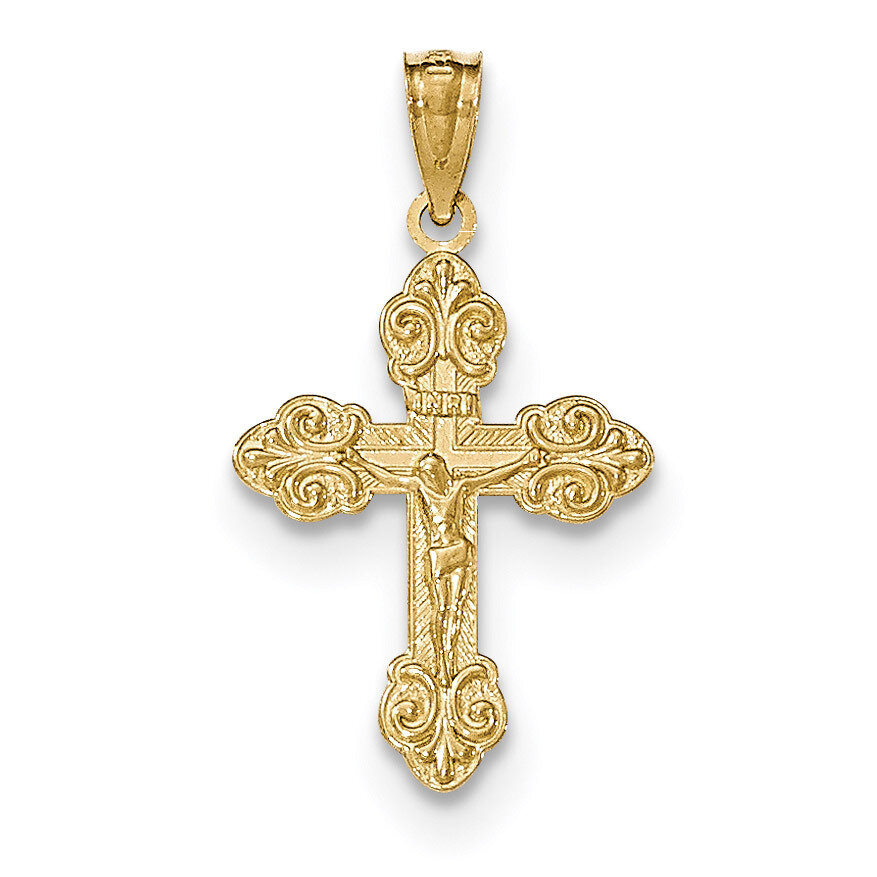INRI Small Crucifix Pendant 14k Gold Polished XR1494, MPN: XR1494, 191101454059