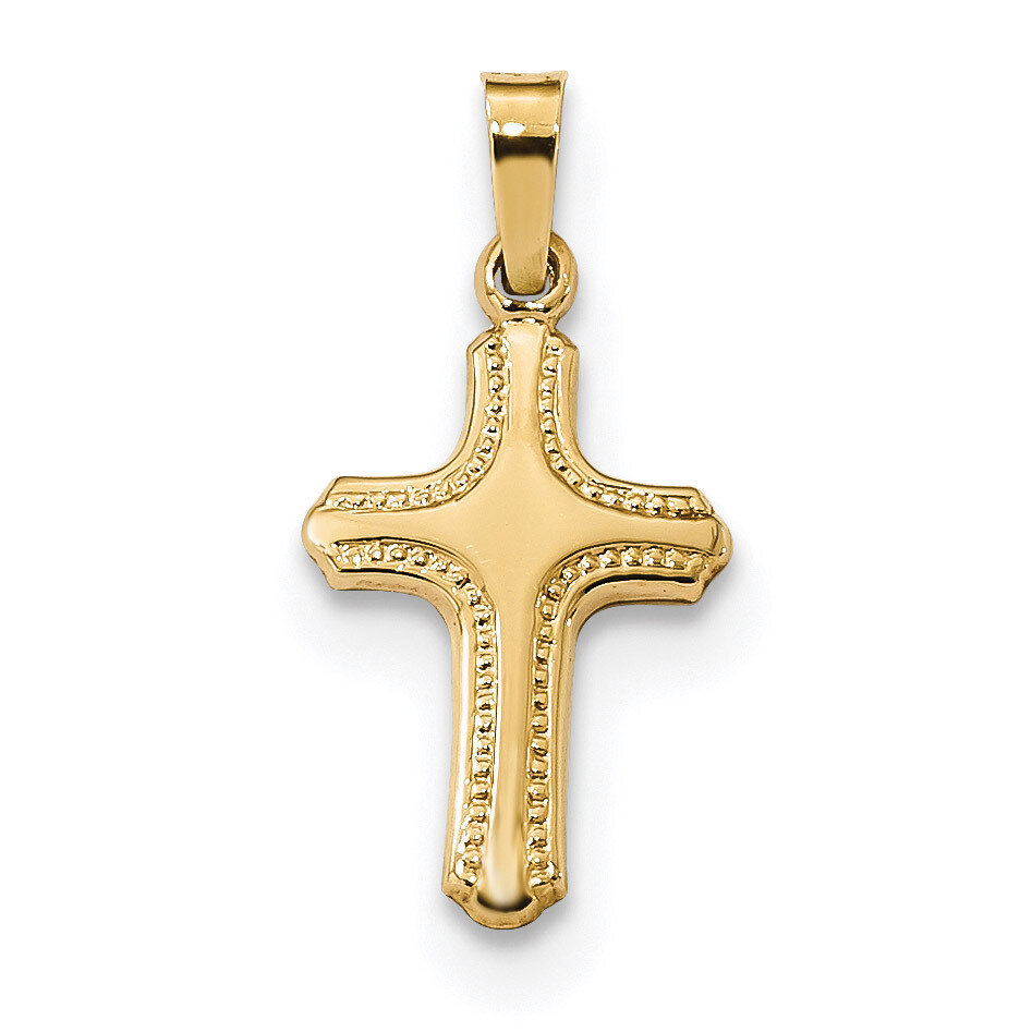Textured Cross Pendant 14k Gold Polished XR1552