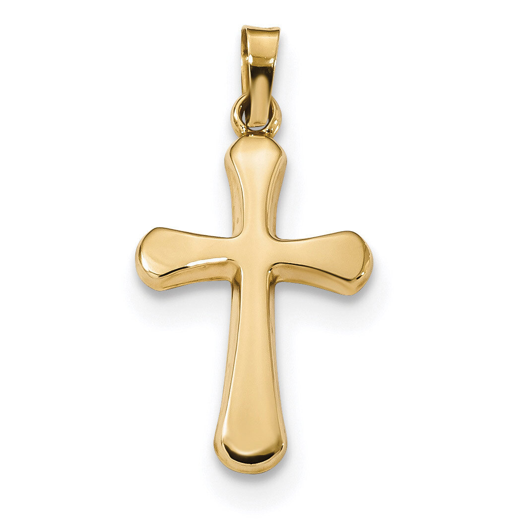 Rounded Cross Pendant 14k Gold Polished XR1556