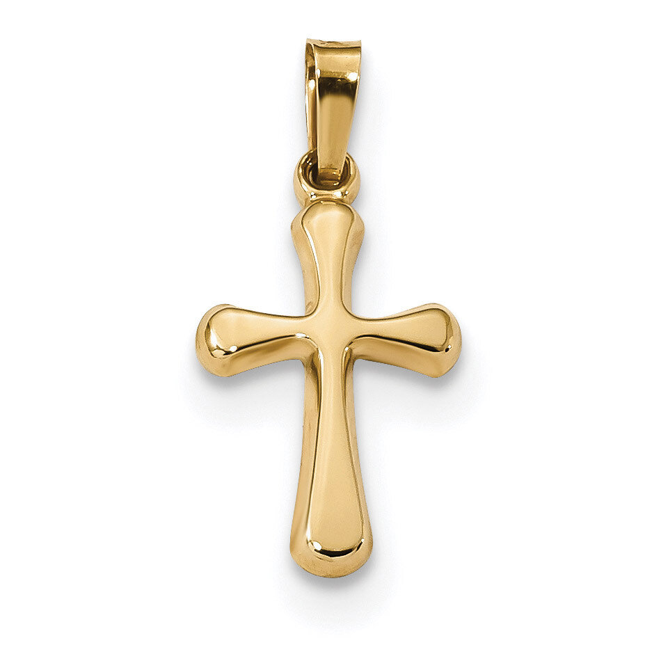 Rounded Cross Pendant 14k Gold Polished XR1558