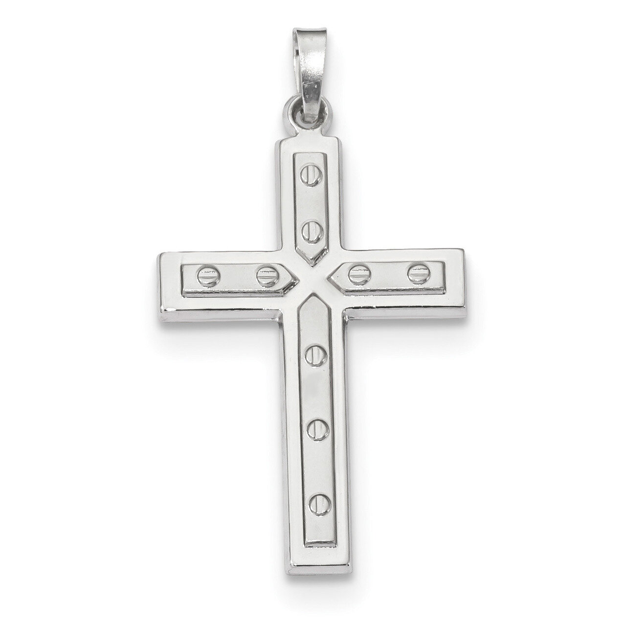 Polished and Satin with Dots Cross Pendant 14k white Gold XR1565, MPN: XR1565, 883957923697