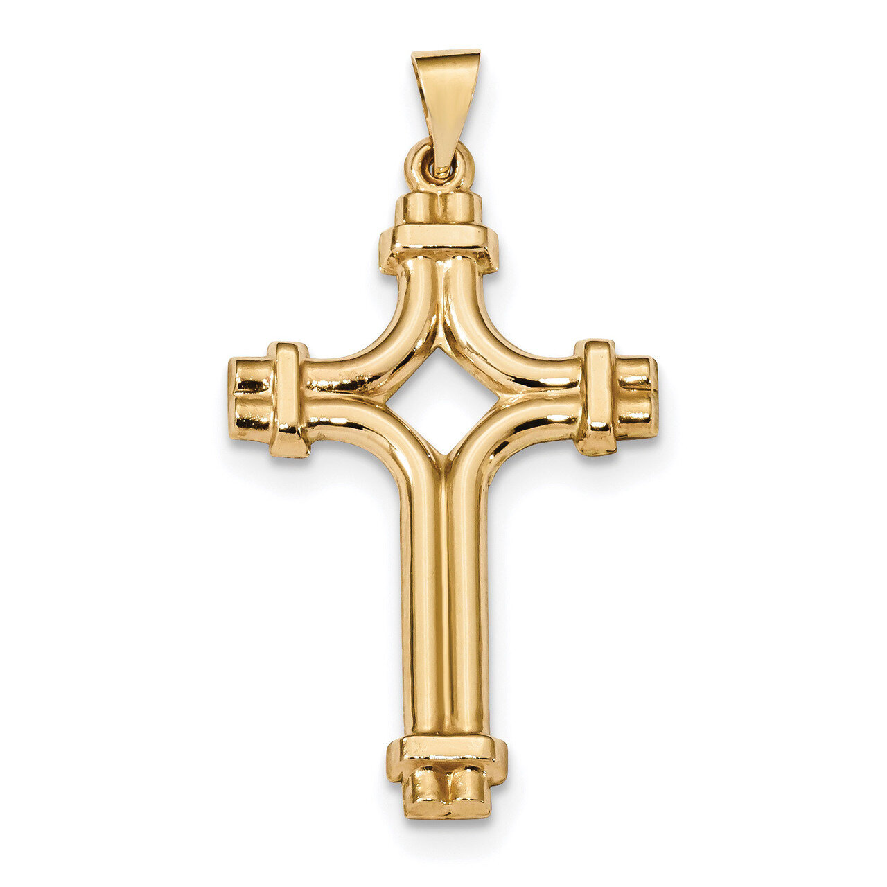 Fancy Cross Pendant 14k Gold Polished XR1583