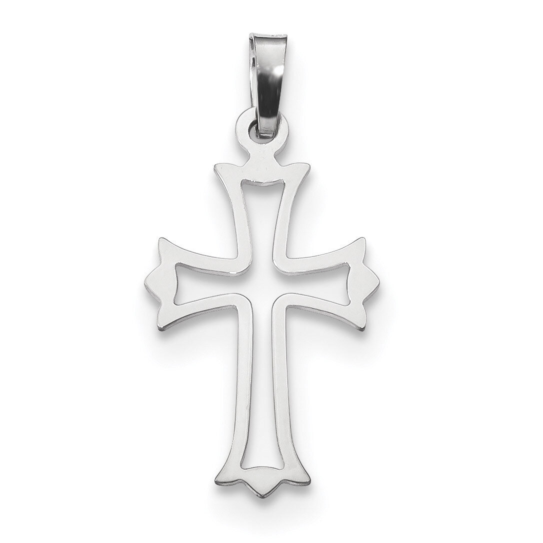 Polished Cut out Fleur de Lis Cross Pendant 14k white Gold XR1604, MPN: XR1604, 883957829814