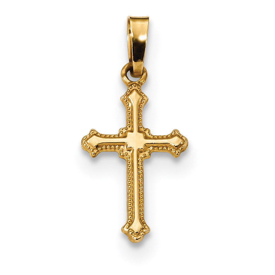 Small Fleur de Lis Cross Pendant 14k Gold Polished XR1605, MPN: XR1605, 883957166674