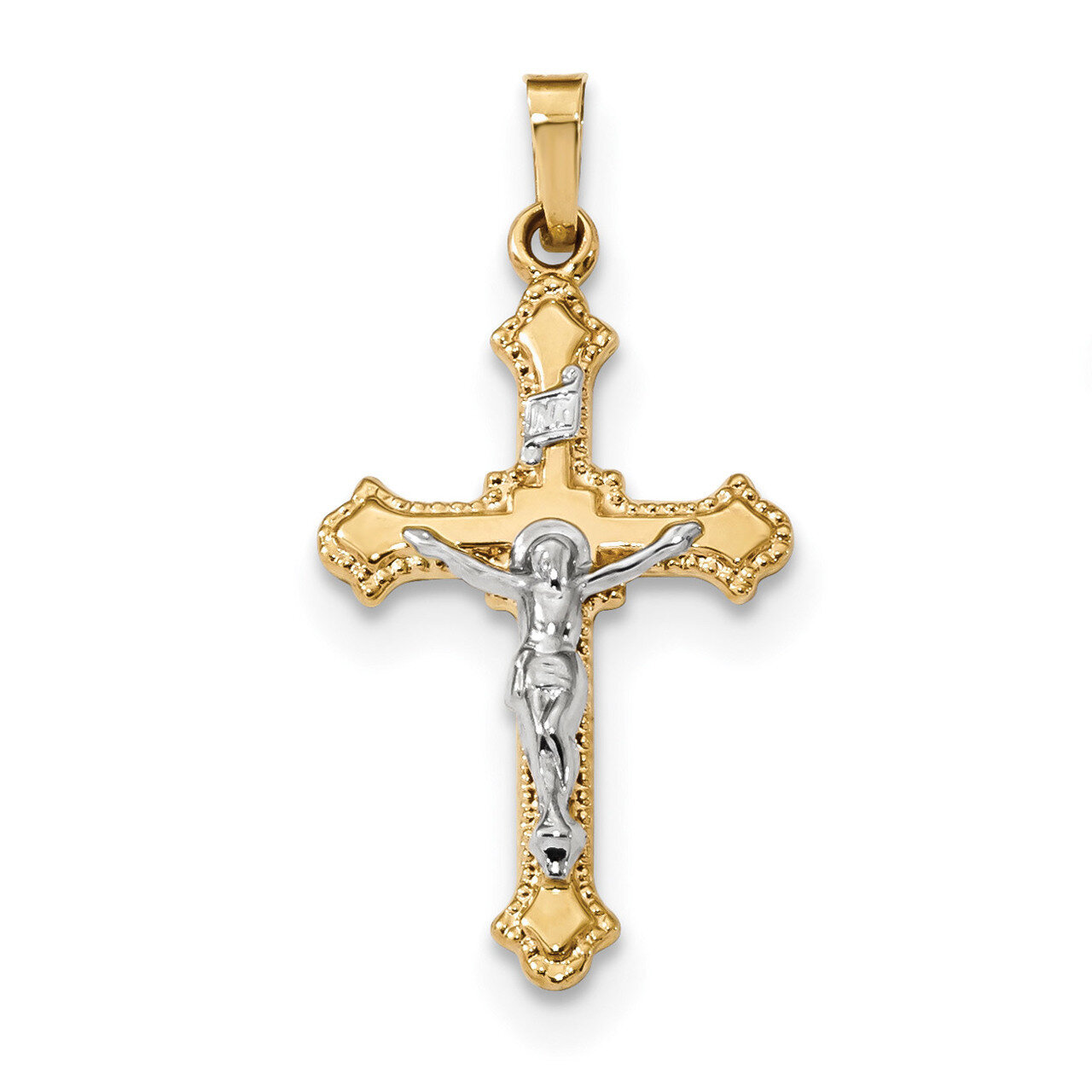 Polished INRI Crucifix Pendant 14k Two-Tone Gold XR1626, MPN: XR1626, 886774031293