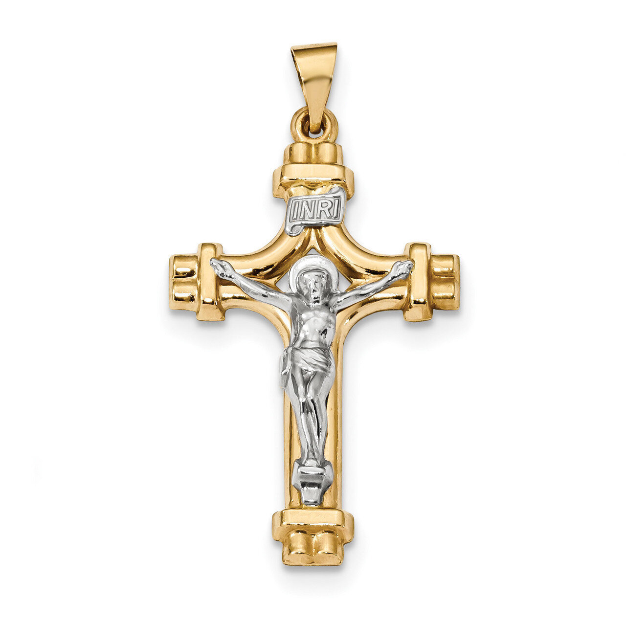 Polished INRI Crucifix Pendant 14k Two-Tone Gold XR1641, MPN: XR1641, 886774017587