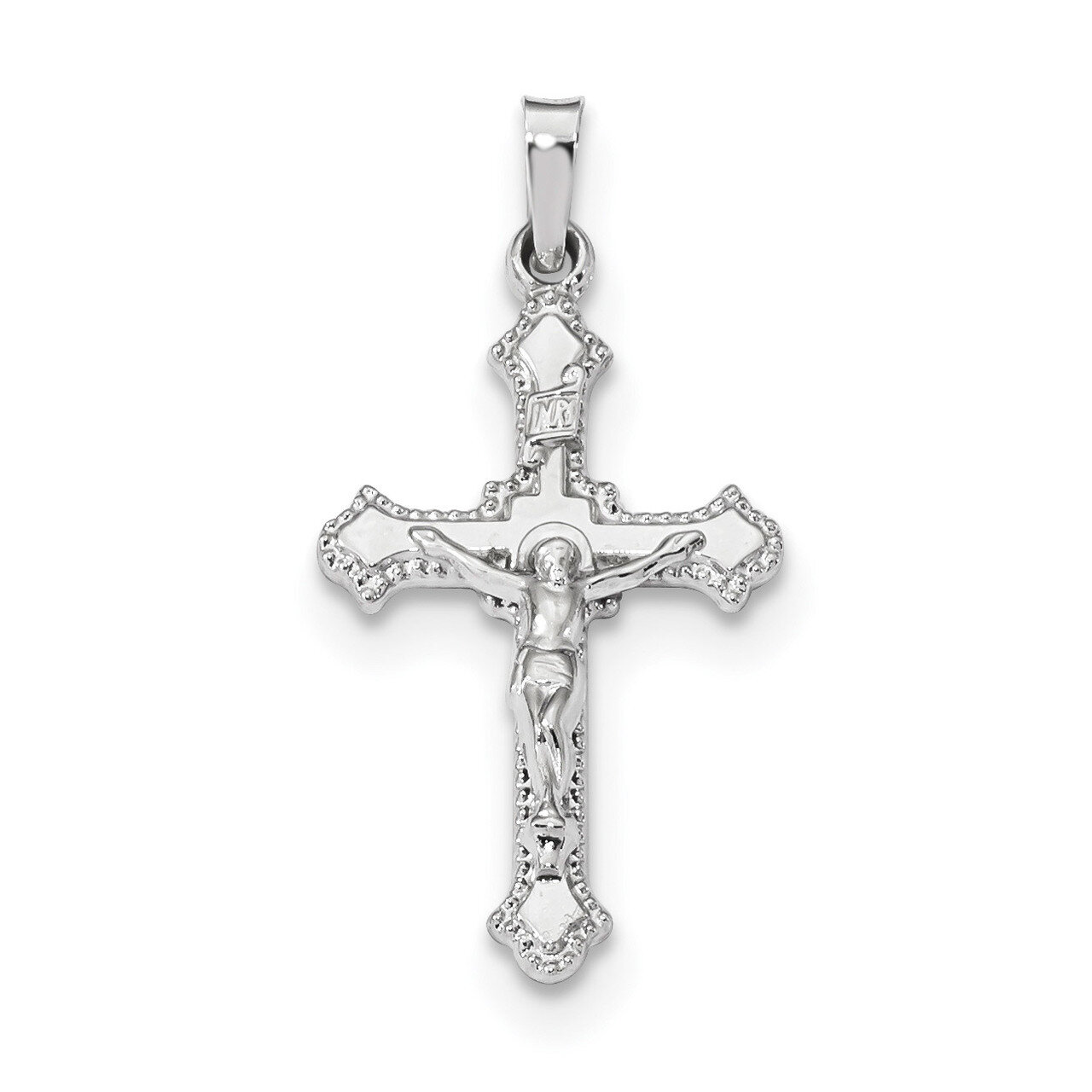 Polished INRI Crucifix Pendant 14k white Gold XR1642, MPN: XR1642, 886774036748