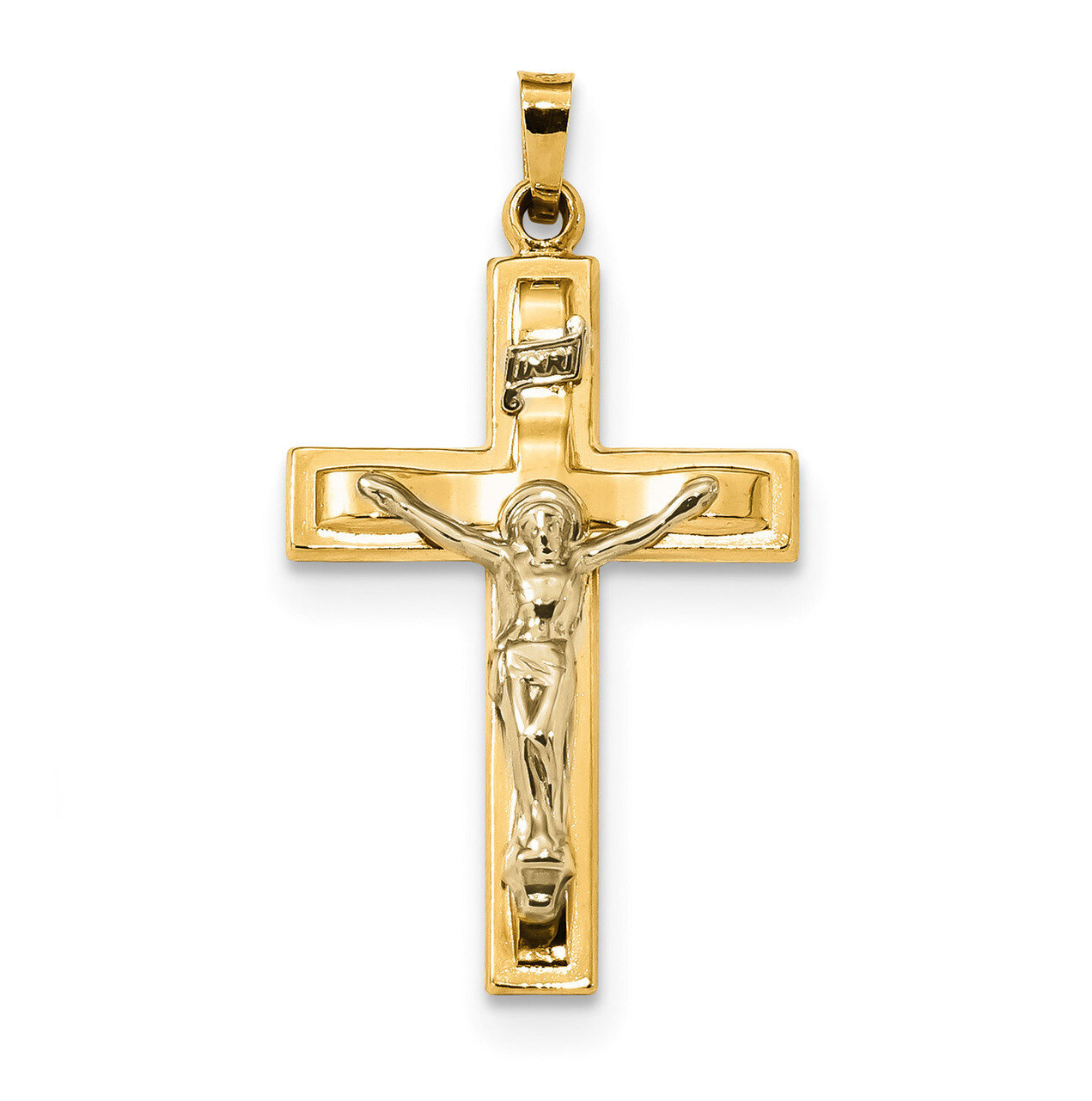 Polished INRI Crucifix Pendant 14k Two-Tone Gold XR1651, MPN: XR1651, 886774094205