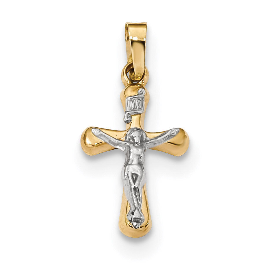 INRI Rounded Crucifix Pendant 14k Gold Polished XR1655, MPN: XR1655, 883957600543