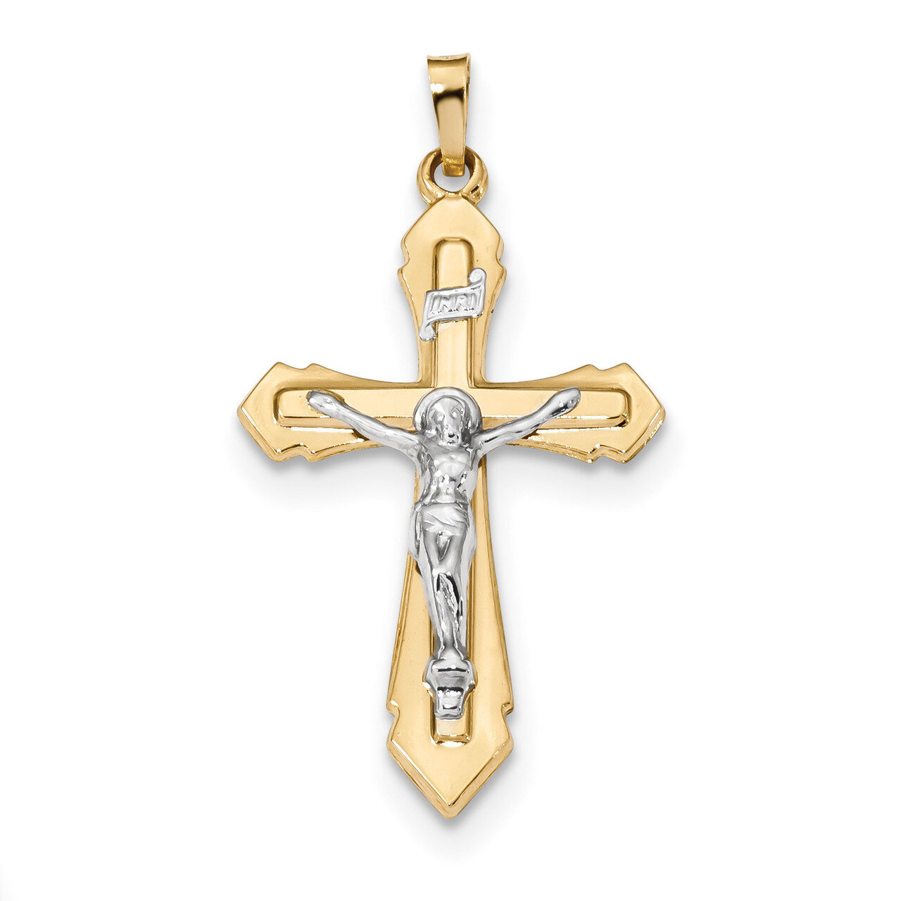 Polished INRI Crucifix Pendant 14k Two-Tone Gold XR1658, MPN: XR1658, 883957829845
