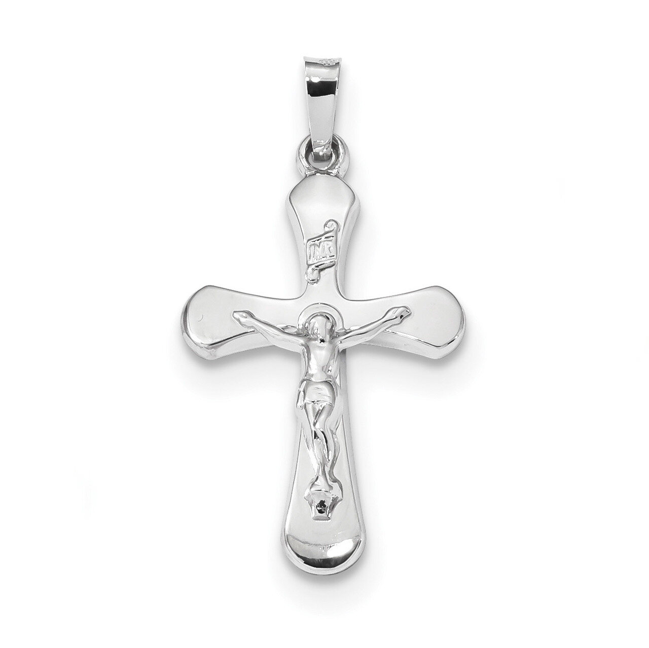 Polished INRI Rounded Crucifix Pendant 14k white Gold XR1661, MPN: XR1661, 883957839790