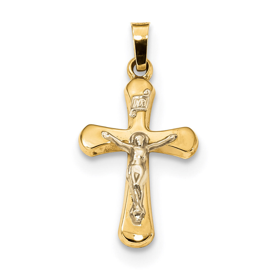Polished Rounded Cross Pendant 14k Two-Tone Gold XR1662, MPN: XR1662, 883957731506