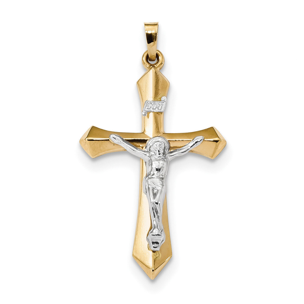 Polished INRI Crucifix Pendant 14k Two-Tone Gold XR1667, MPN: XR1667, 883957844183