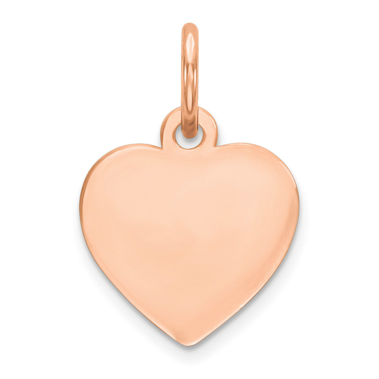 .013 Gauge Engravable Heart Disc Charm 14k Rose Gold Plain XRM194/13