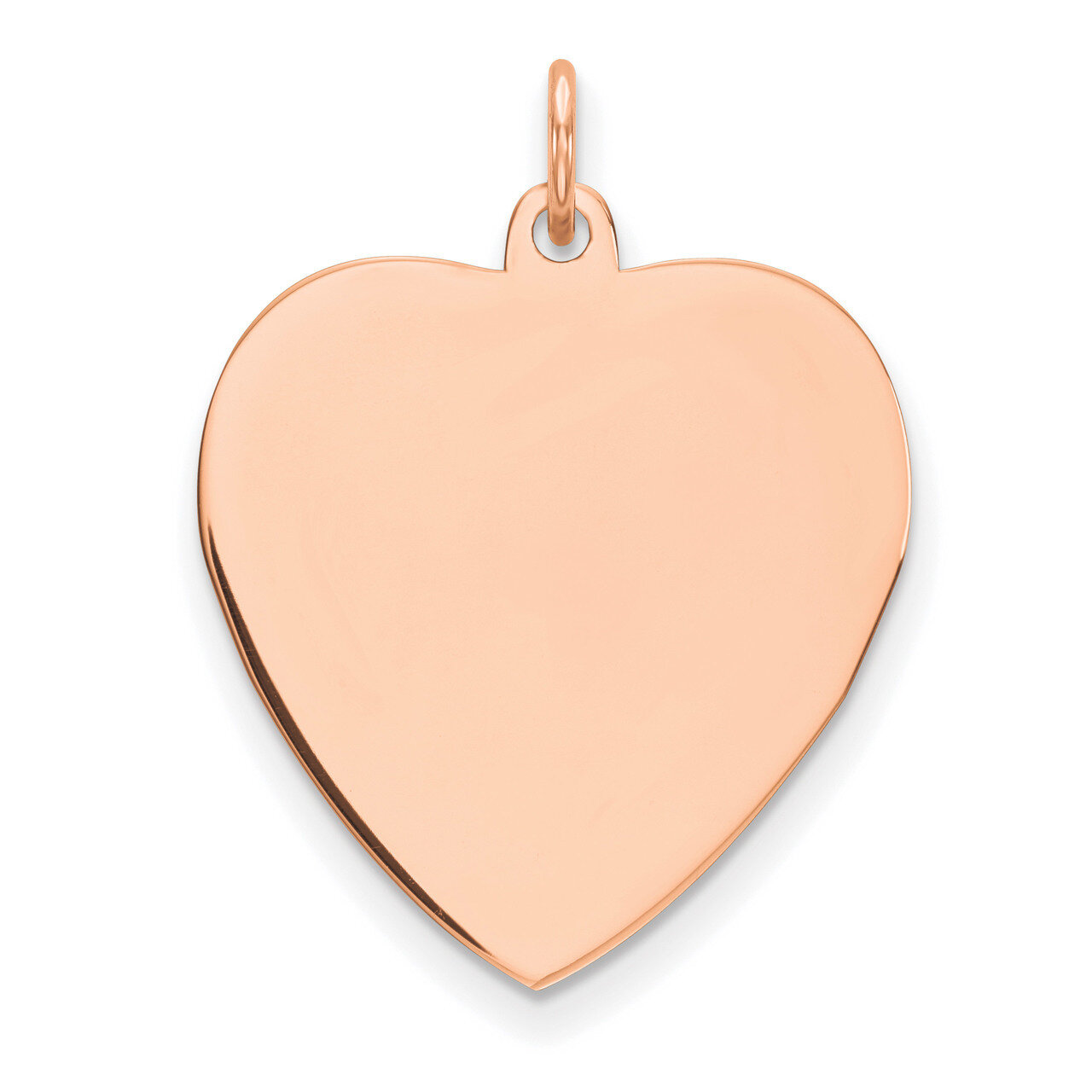 .013 Gauge Engravable Heart Disc Charm 14k Rose Gold Plain XRM197/13