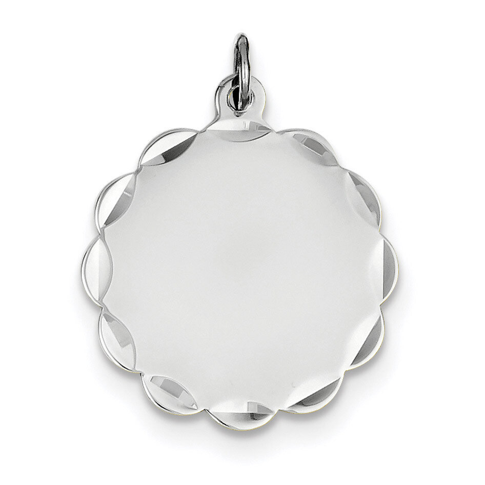 0.013 Gauge Engravable Scalloped Disc Charm 14k white Gold XWM175/13, MPN: XWM175/13, 191101364969