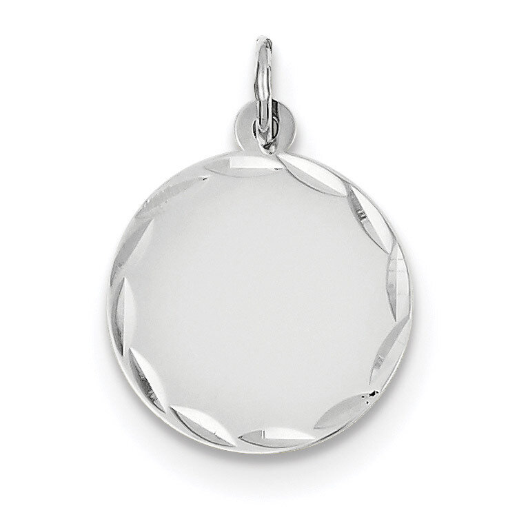 Etched .011 Gauge Engravable Round Disc Charm 14k white Gold XWM617/11, MPN: XWM617/11, 191101452963