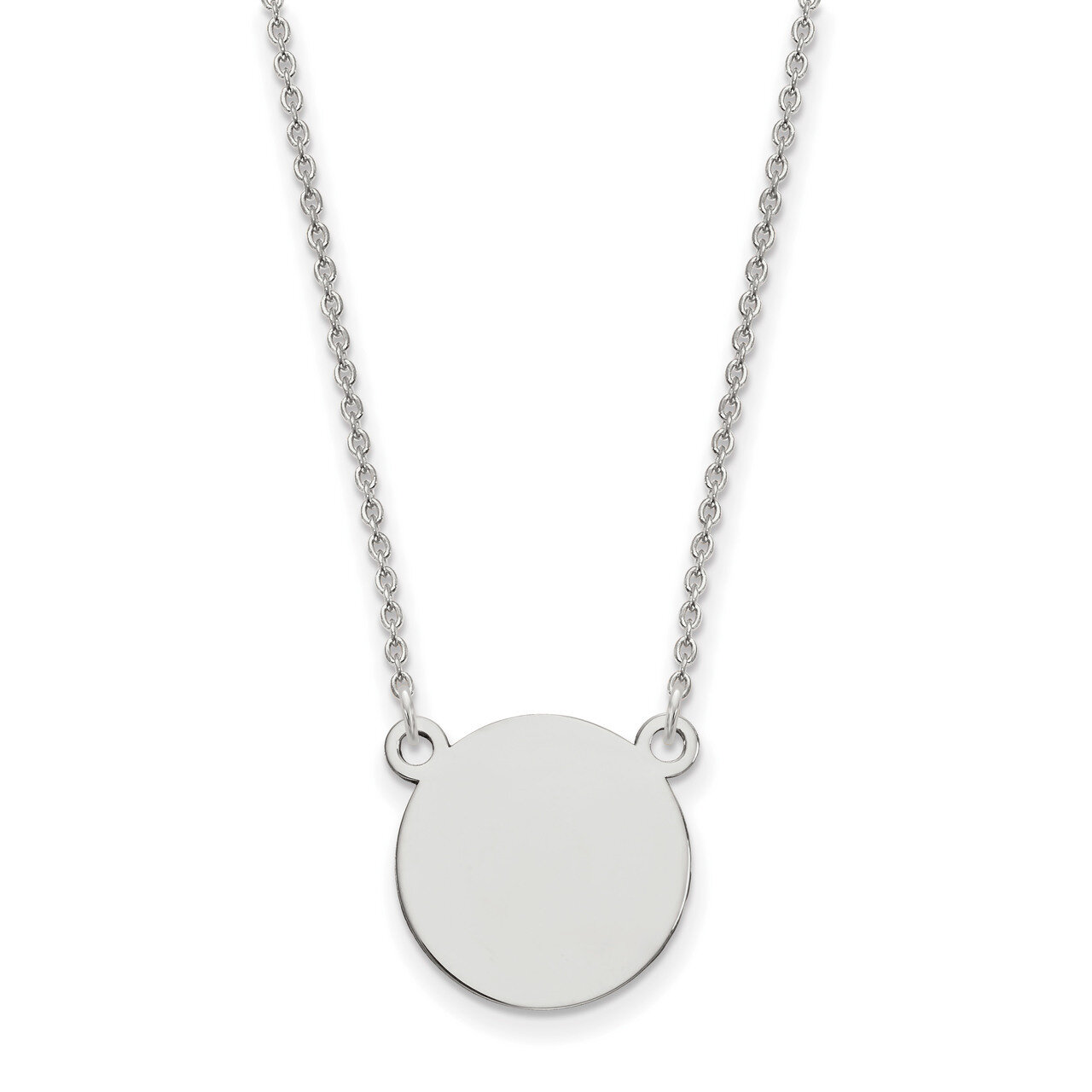 18 Inch Plain .018 Gauge Circular Engravable Disc 18 Necklace 14k white Gold XWM624/18-18, MPN: XWM…