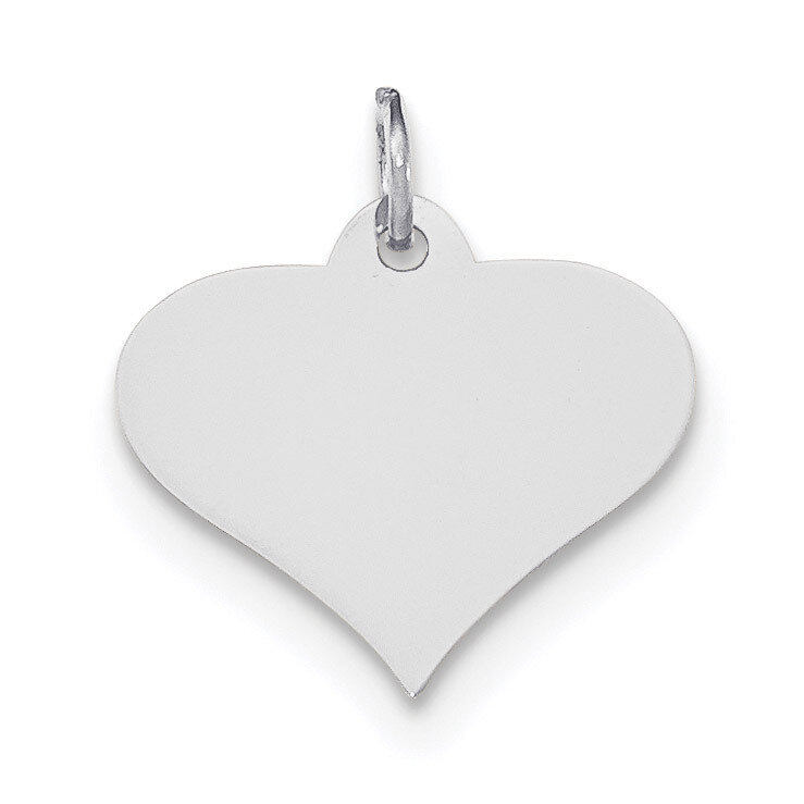 Plain .013 Gauge Engravable Heart Disc Charm 14k white Gold XWM626/13