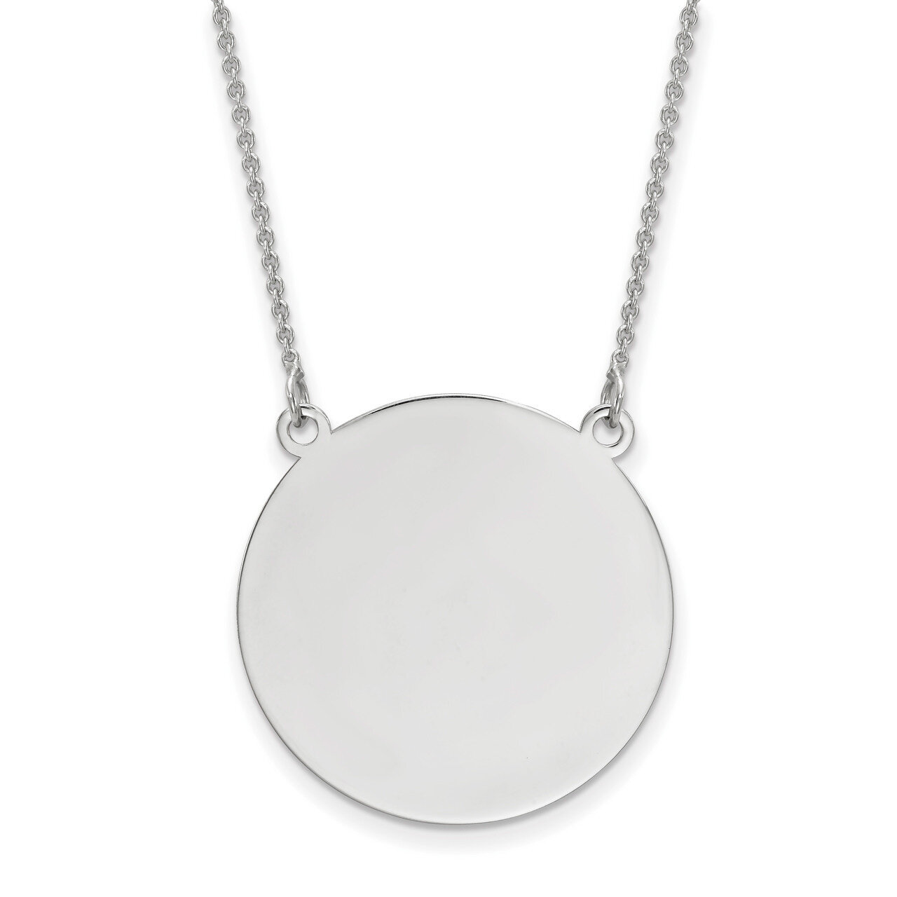 21 Inch Plain .018 Gauge Circular Engravable Disc 18 Necklace 14k white Gold XWM626/18-18, MPN: XWM…