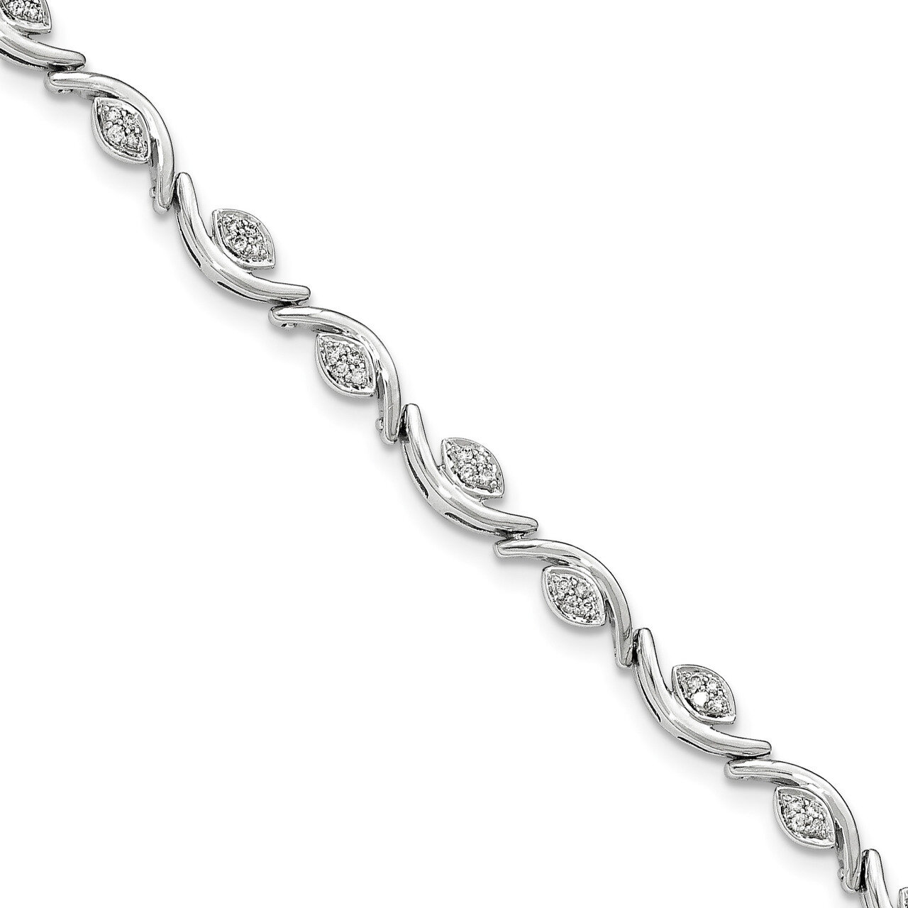 7.5 Inch Polished Diamond Wave Bracelet 14k white Gold Y12734AA, MPN: Y12734AA, 191101332593