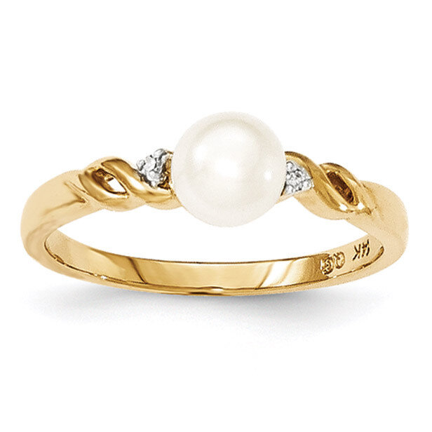 Fresh Water Cultured Pearl and Diamond Ring 14k Gold Y13009PL/AA, MPN: Y13009PL/AA, 883957313313