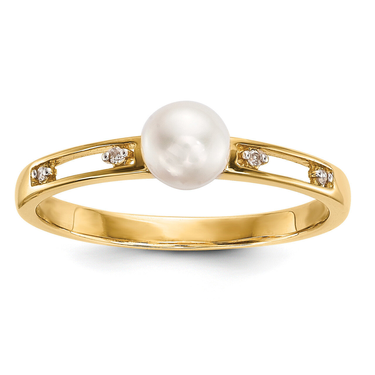 Freshwater Cultured Pearl &amp; Diamond Ring 14k Gold Y13791/PL, MPN: Y13791/PL, 883957313337